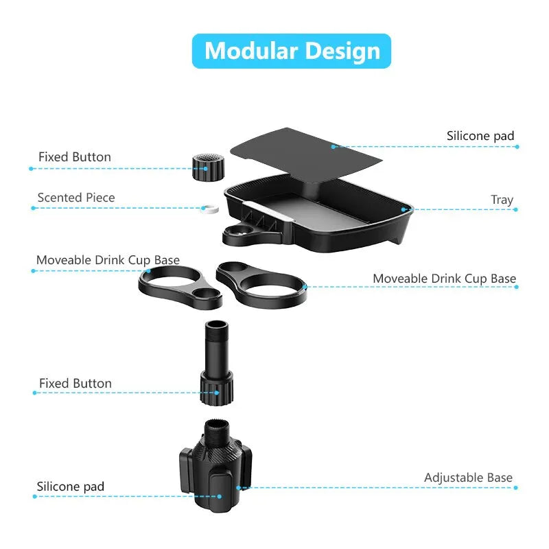 Car Seat Cup Holder Snack Tray Drink Holder