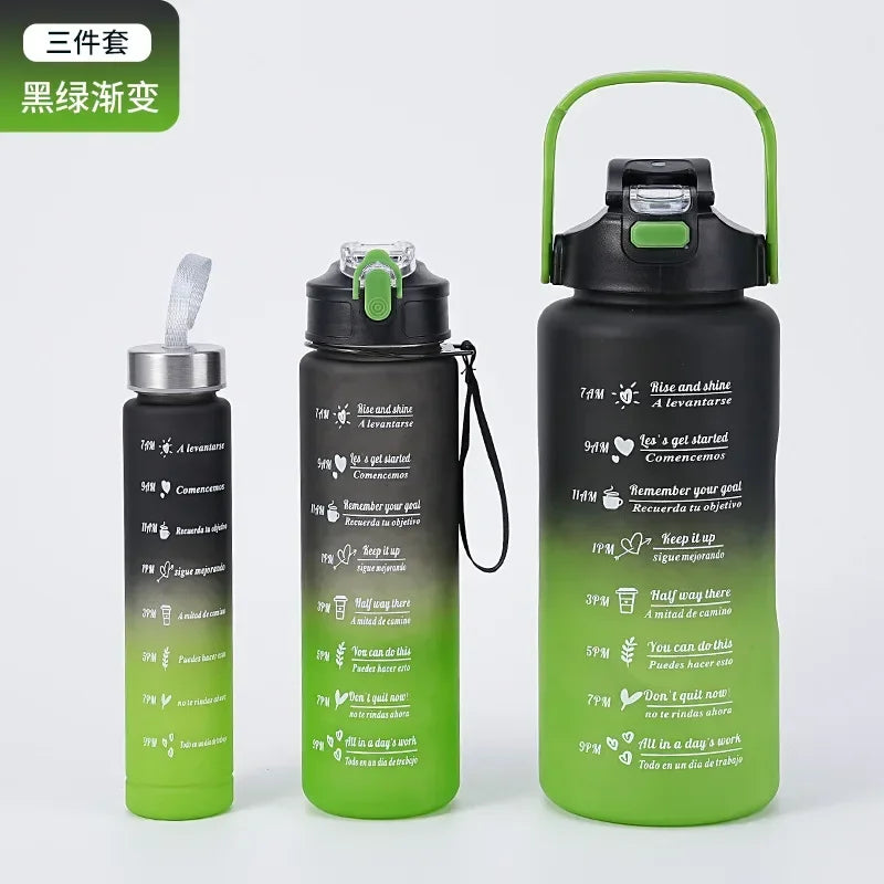 3pcs Water Bottle Gradient Water Bottles Set Leak-Proof Sports Cups Portable Drinking Cups Summer Drinkware Outdoor