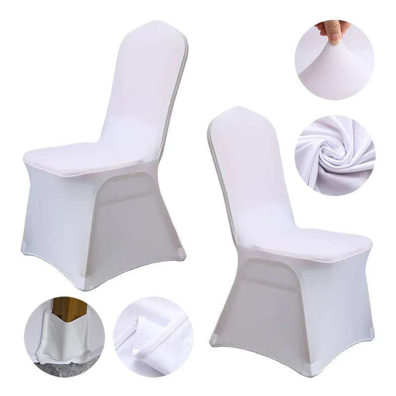Grainbuds Wedding Dinning Chair Seat Covers High Stretch Solid Color Hotel Banquet Seat Cover Stretch Event Party Polyester Set