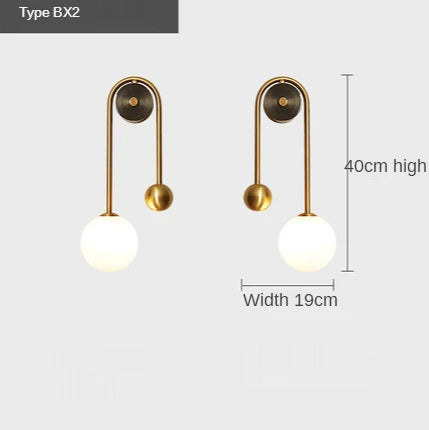 Modern Wall Lamp Glass Ball Lampshade
