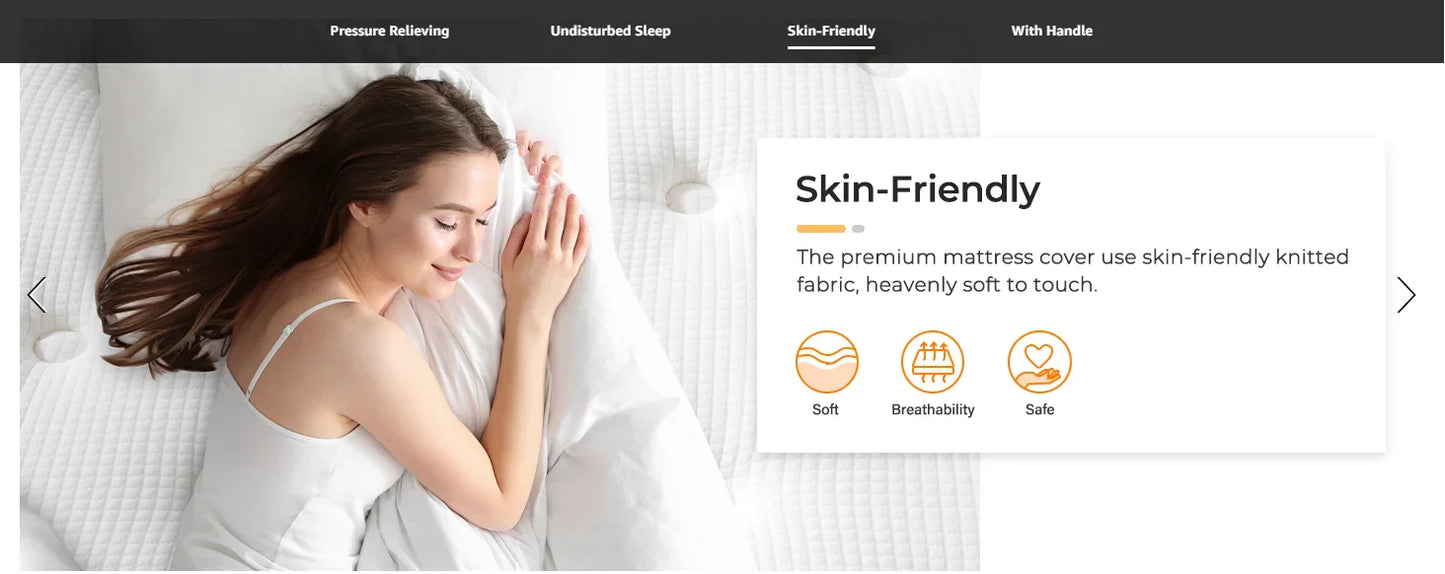9.4 Inch Pocket Sprung Mattress with Breathable Foam and Individually Pocket Spring - Medium, Luxury Box Top Collection