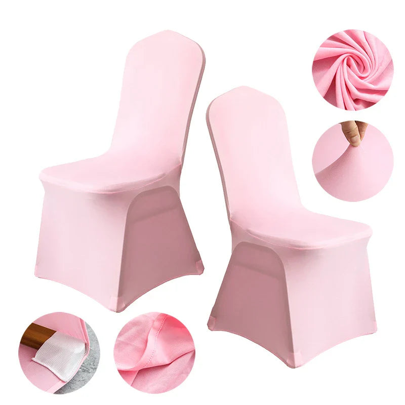 Grainbuds Wedding Dinning Chair Seat Covers High Stretch Solid Color Hotel Banquet Seat Cover Stretch Event Party Polyester Set