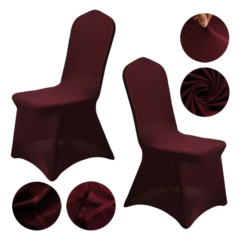 Grainbuds Wedding Dinning Chair Seat Covers High Stretch Solid Color Hotel Banquet Seat Cover Stretch Event Party Polyester Set