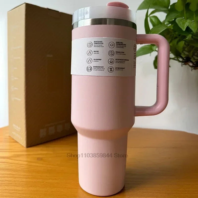 2025 new Large Capacity 40Oz Stainless Steel Vacuum Flask - Insulated Tumbler Cup with Lids and Straws, Perfect for Travel