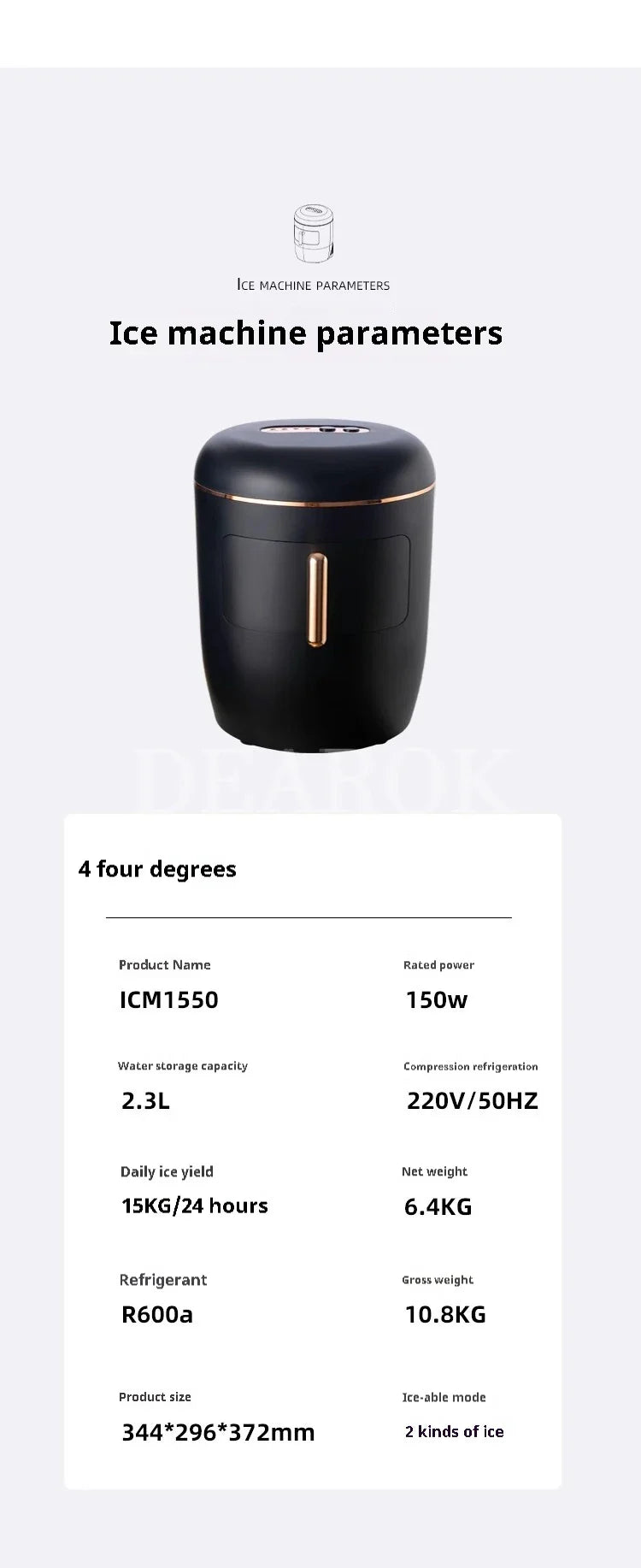 Ice Machine Dual Function Ice Maker and Water Dispenser  Perfect for Office and Home Use  2.3L   2 Kinds  Ice Size