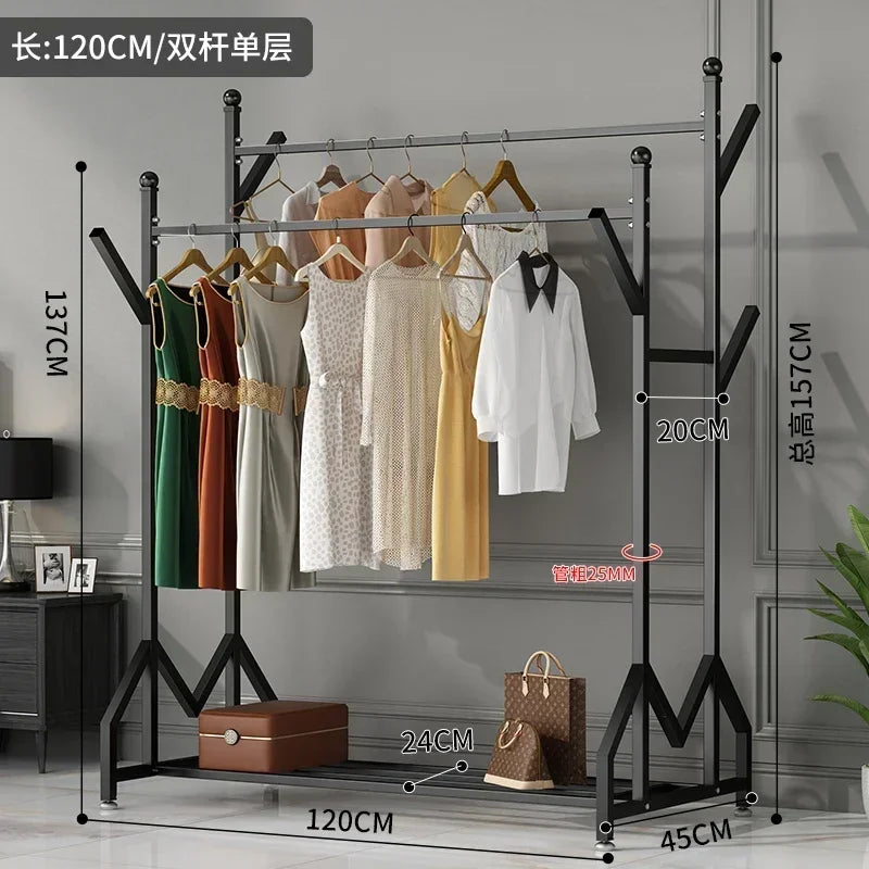 Hanger Clothing Garment Rack Clothes Wardrobes Heavy Duty Rolling Clothes Organizer with Wheel Perchero Coat Standing Coat Rack