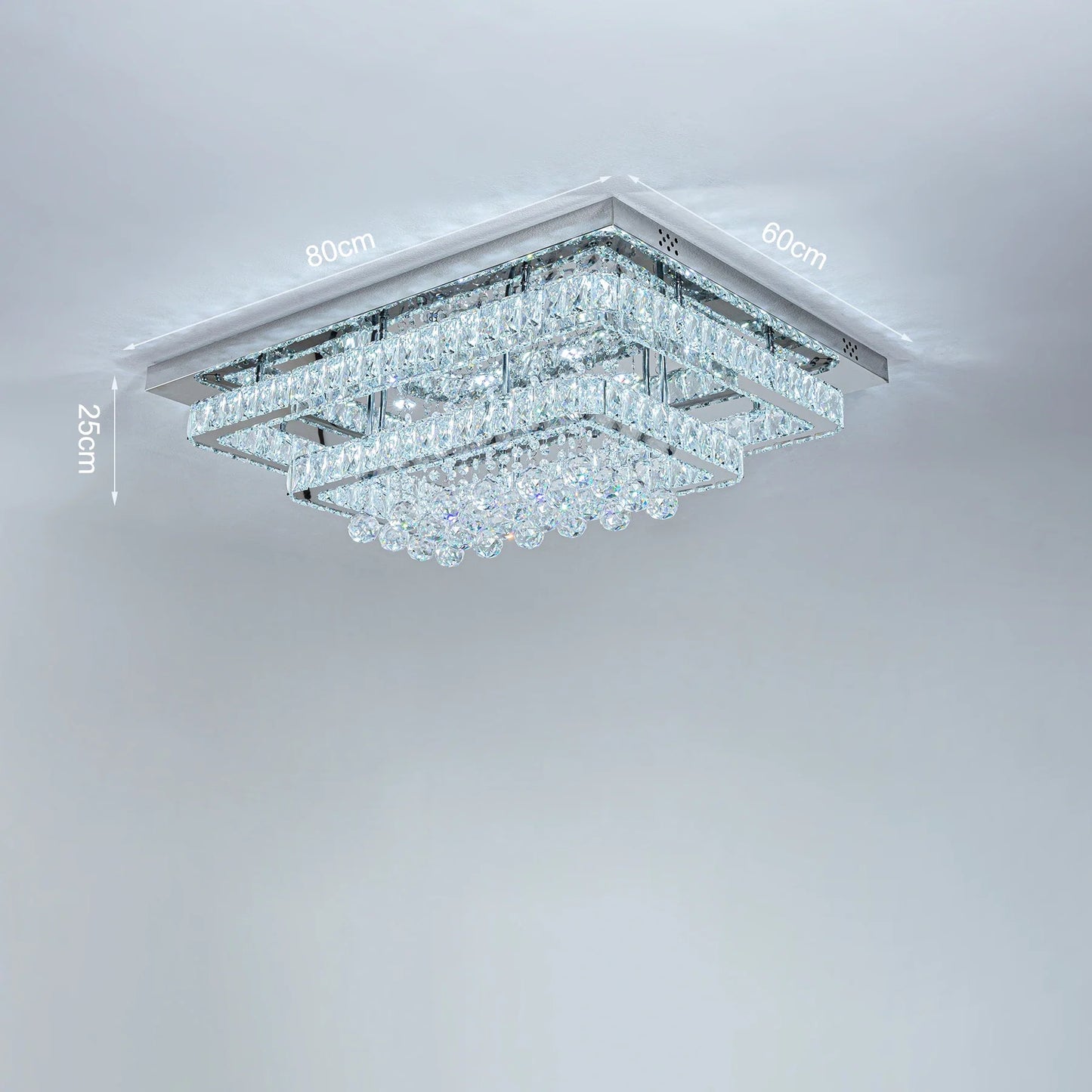 KOMORE Crystal LED Flush Mount Ceiling Light Fixture,  84W / 100W  for Office, Living Room, Bedroom, Kitchen