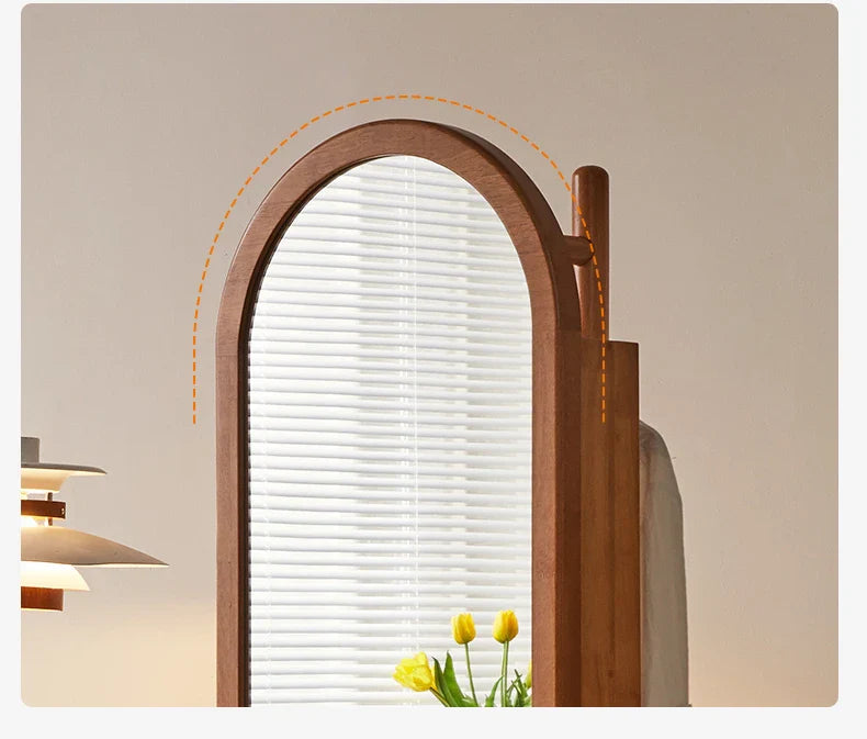 Full Length Mirror Cabinet Rotating Wooden Dressing Modern Creative Mirror Cabinet Minimalist Espejos De Piso Storage Furniture