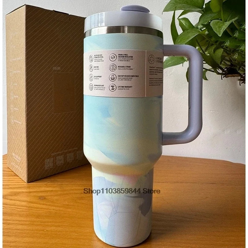 2025 new Large Capacity 40Oz Stainless Steel Vacuum Flask - Insulated Tumbler Cup with Lids and Straws, Perfect for Travel