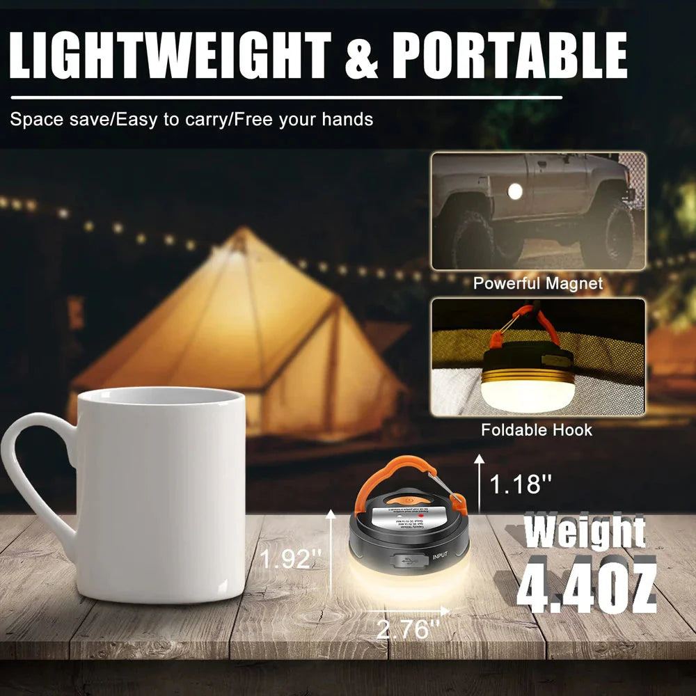 High Power Camping Lantern Tents Lamp USB Rechargeable
