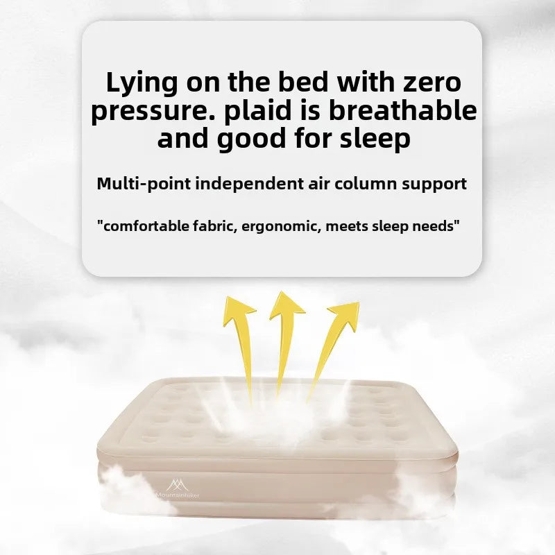 MOUNTAINHIKER 2025 Interior Air Mattress Glamping Mats PVC Inflatable Sleeping Mattress 1/3 Person Camping Bed Mat Built-in Pump