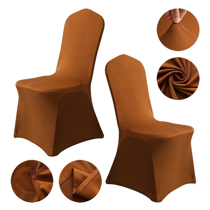 Grainbuds Wedding Dinning Chair Seat Covers High Stretch Solid Color Hotel Banquet Seat Cover Stretch Event Party Polyester Set