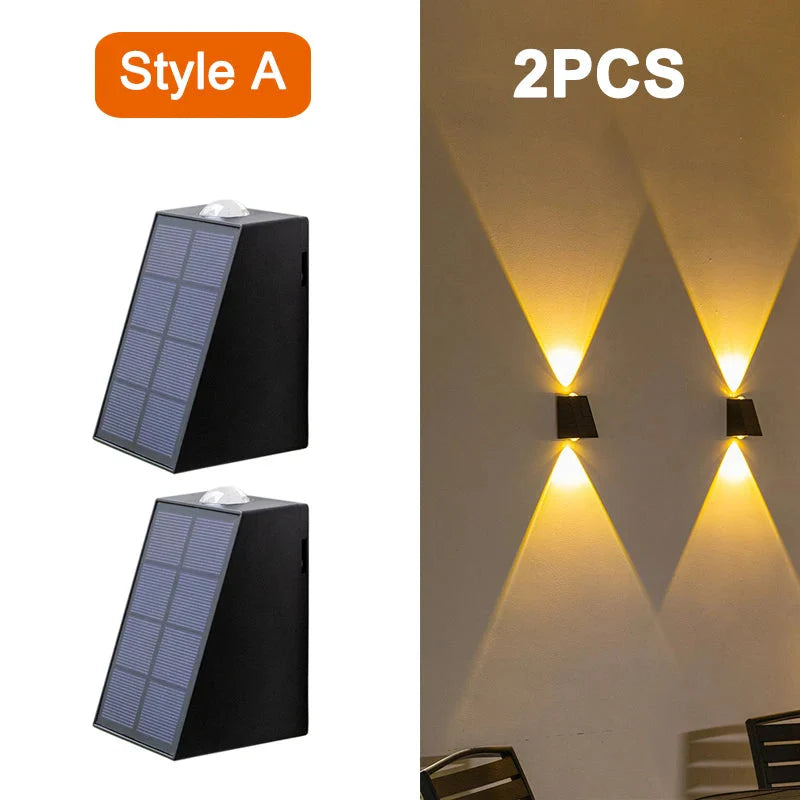 LED Outdoor Wall Solar Lights Waterproof Garden Wall Decoration
