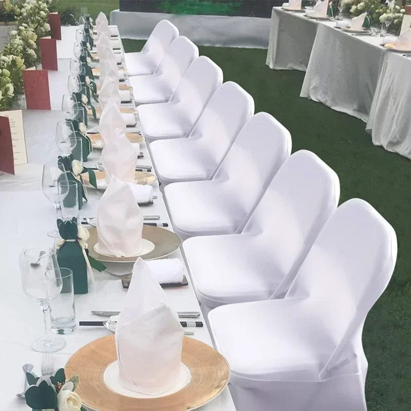 10Pcs Solid Color Chair Cover Spandex Slip Cover Stretch Wedding Banquet Party Reataurant Banquet Hotel Dining Chair Covers