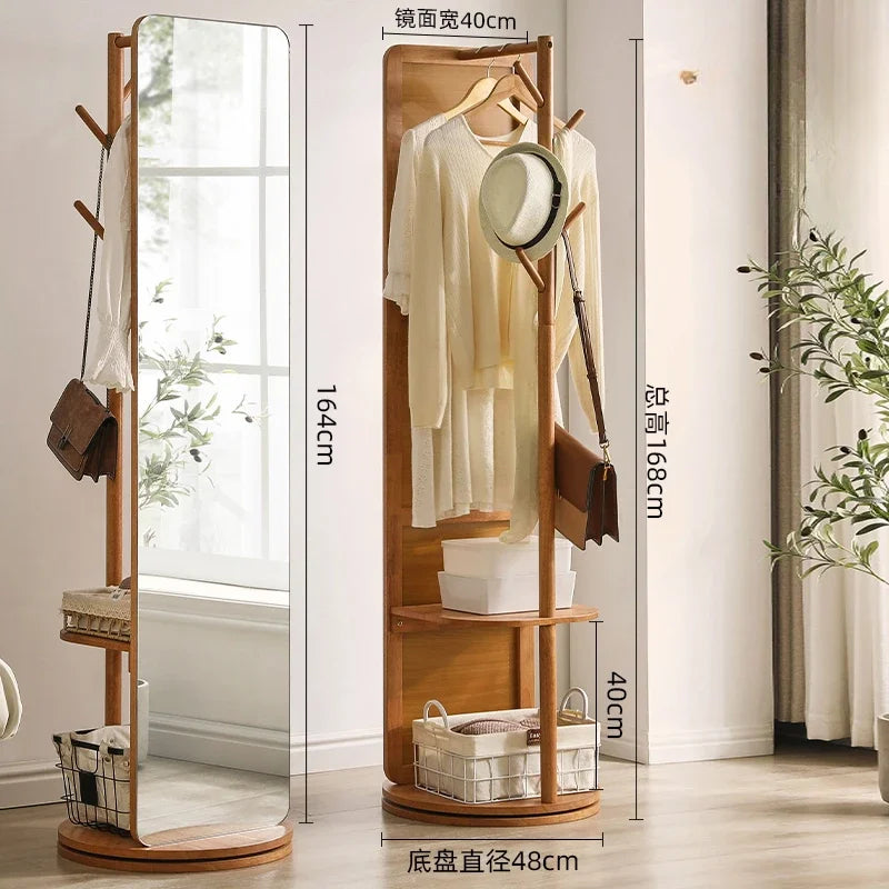 Full Length Mirror Cabinet Rotating Wooden Dressing Modern Creative Mirror Cabinet Minimalist Espejos De Piso Storage Furniture