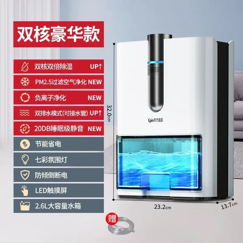 Energy-saving dehumidifier for indoor dehumidification, large capacity, easy to clean home dehumidifier
