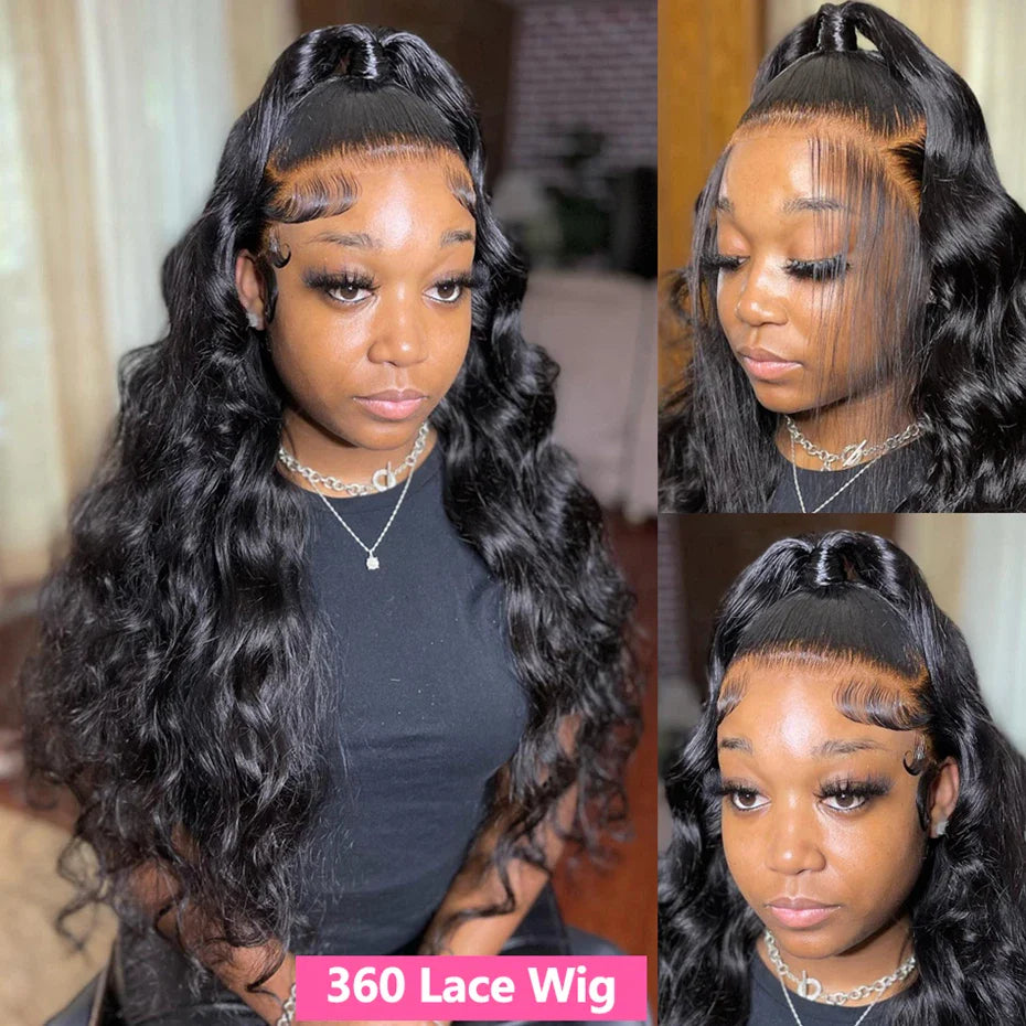 Body Wave 13x4 Lace Front Wigs Human Hair 13x6 Transparent Lace Frontal Wigs Human Hair PrePlucked 4x4 Lace Wigs For Women Bling