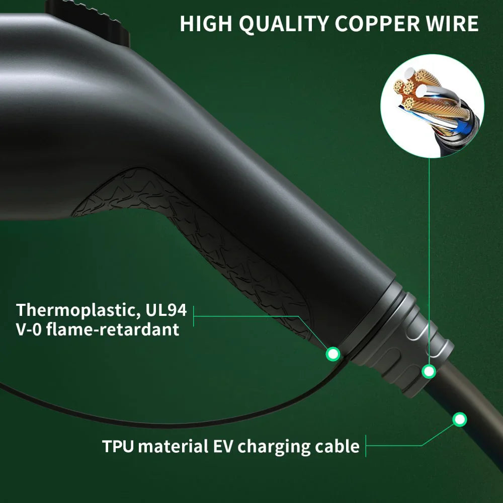 Khons Type2 To Type2 Ev Charging Cable 3Phase 32A Female To Male Plug 5M Cable 22kw IEC62196-2 EVES Charging Stations
