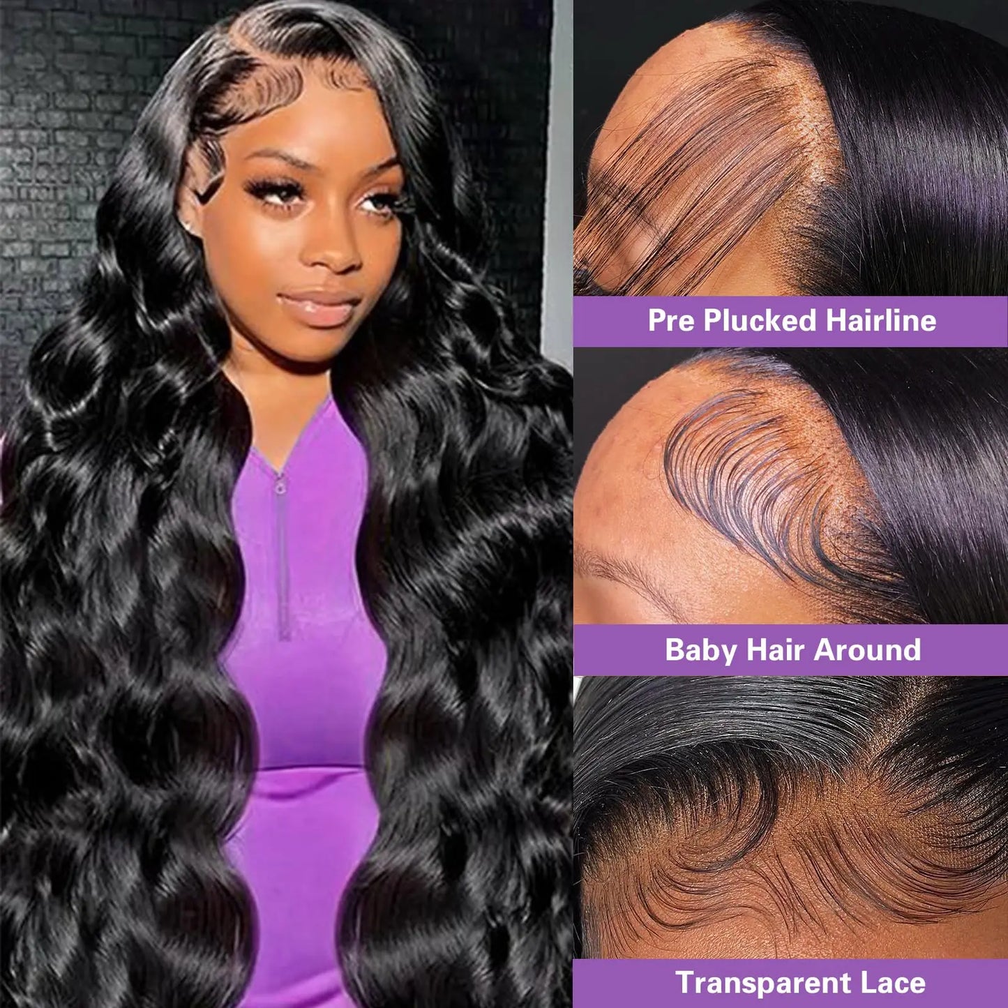 Jarin 180 Density 30 40 Inch 13x6 HD Transparent Lace Frontal Wigs Body Wave Human Hair 13x4 Lace Front Wig For Black Women