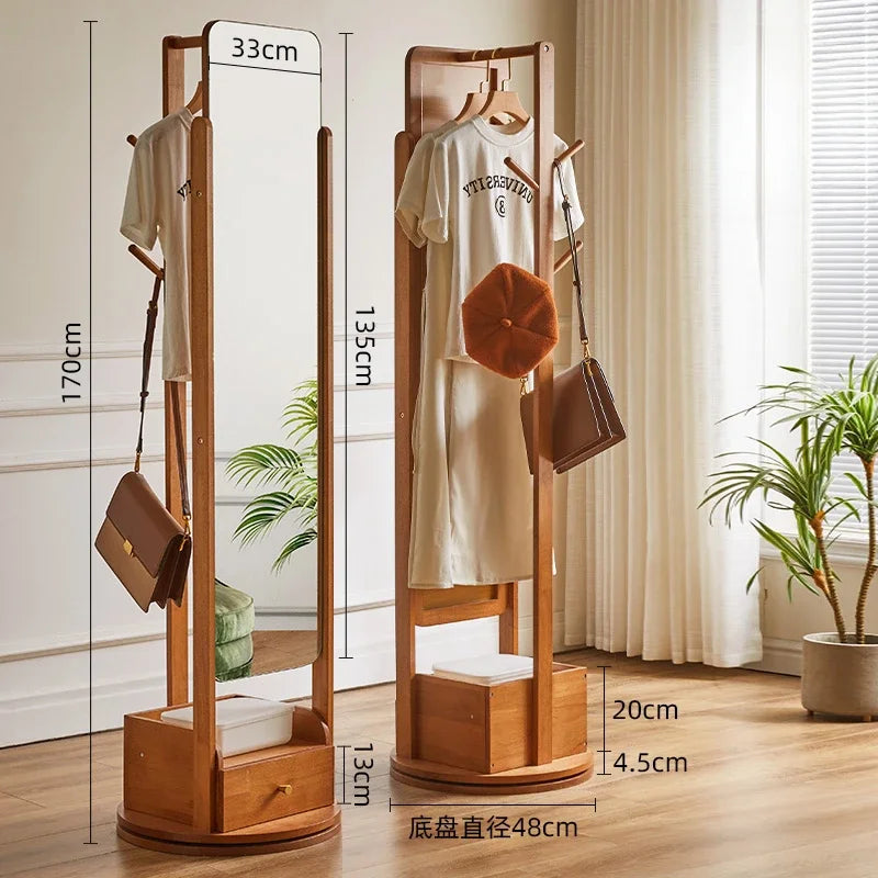 Full Length Mirror Cabinet Rotating Wooden Dressing Modern Creative Mirror Cabinet Minimalist Espejos De Piso Storage Furniture