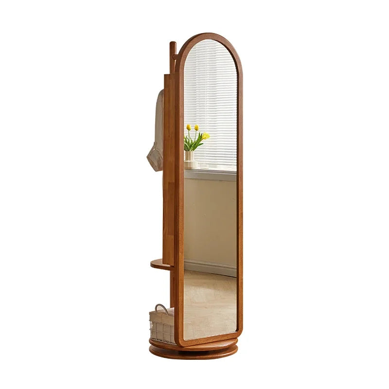 Full Length Mirror Cabinet Rotating Wooden Dressing Modern Creative Mirror Cabinet Minimalist Espejos De Piso Storage Furniture