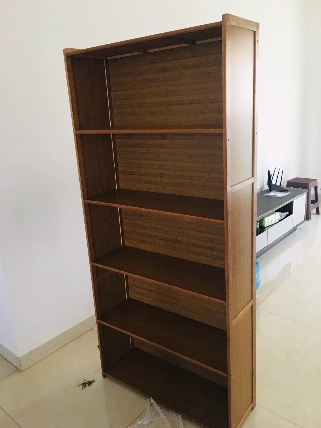 Japanese Home Furniture Bamboo Bookcases Organizer Multi-layer Storage Shelf Simple Retro Bookshelf With Door Modern Office Desk