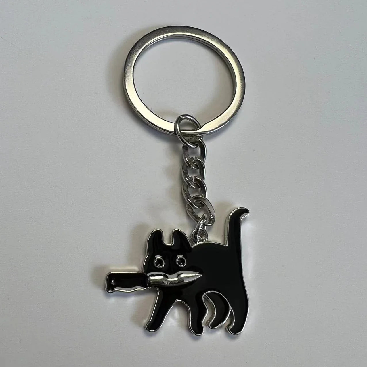 1PC Black Cat Keychain Cute Kawaii keyRing