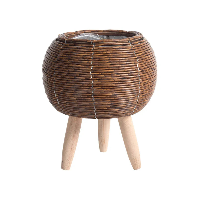 Woven Flower Basket With Removable Legs