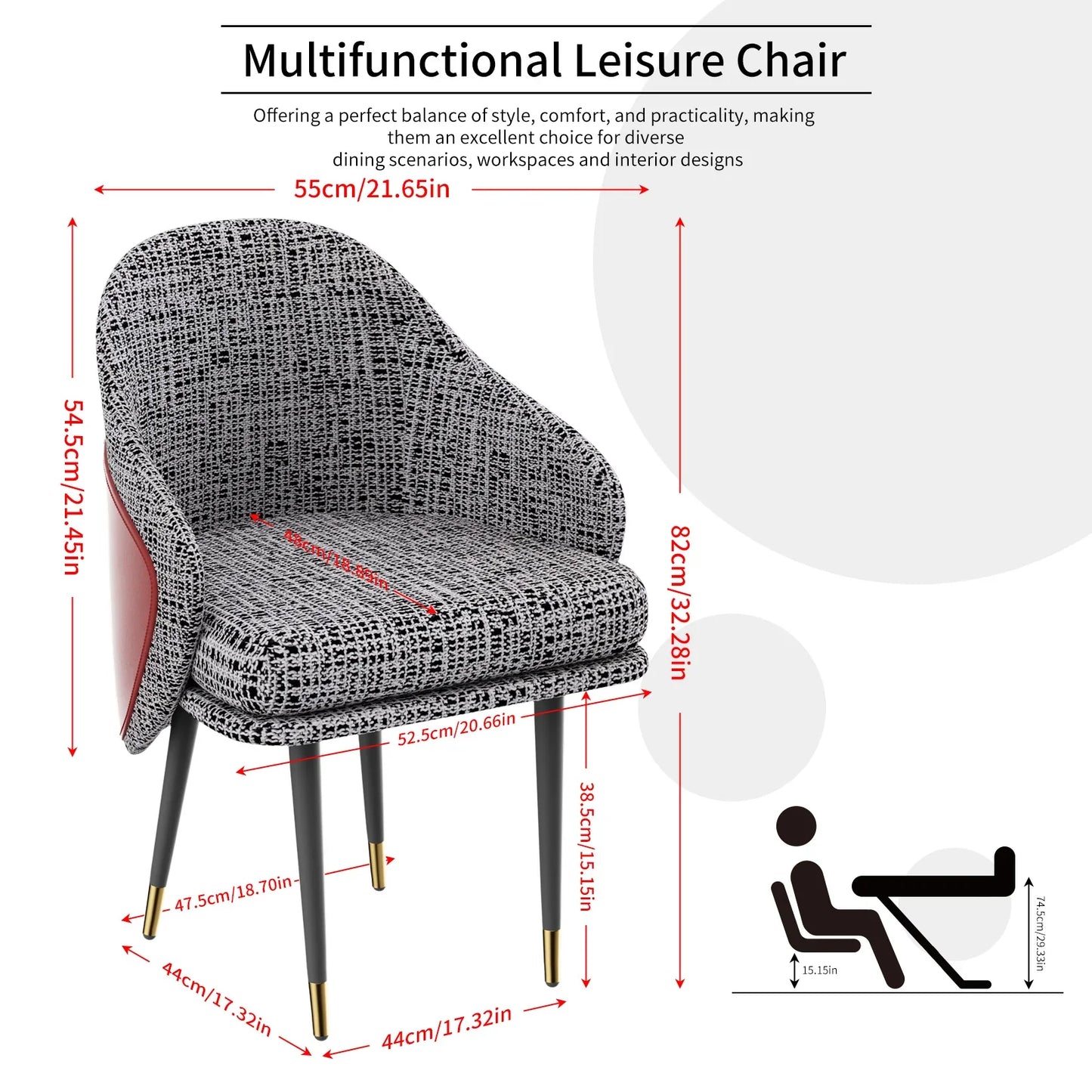 Modern Upholstered Dining Chairs, High-Density Sponge Foam, for Kitchen and Restaurant Dinner Chair, Set of 2