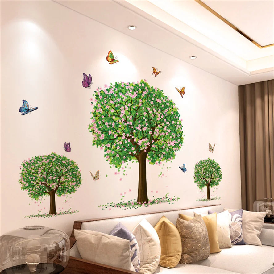 DIY Purple Lavender Living Room Wall Stickers Decoration