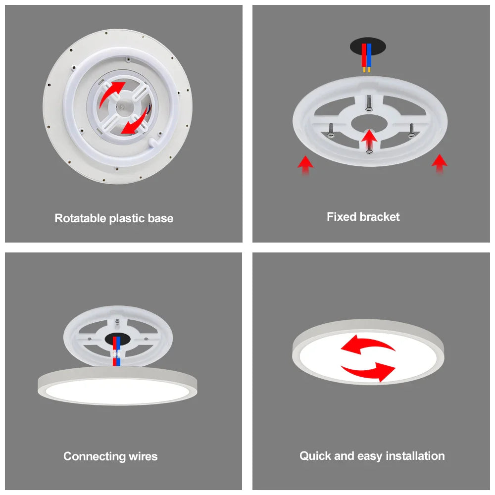 220V LED Ceiling Light Dimmable With Remote Control RGB 3000K-6500K Round Lamp