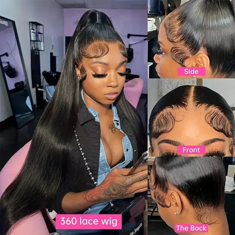 Bone Straight 13x4 Lace Front Wig 13x6 Transparent Brazilian 180% Straight Human Hair Wigs For Women 4x4 HD Lace Closure Wig
