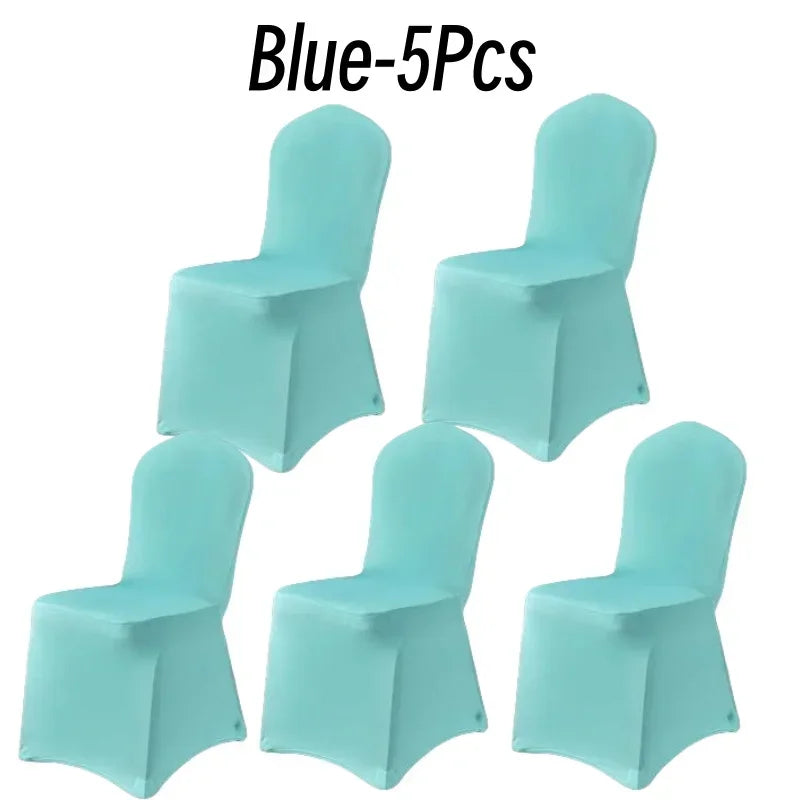 10Pcs Solid Color Chair Cover Spandex Slip Cover Stretch Wedding Banquet Party Reataurant Banquet Hotel Dining Chair Covers