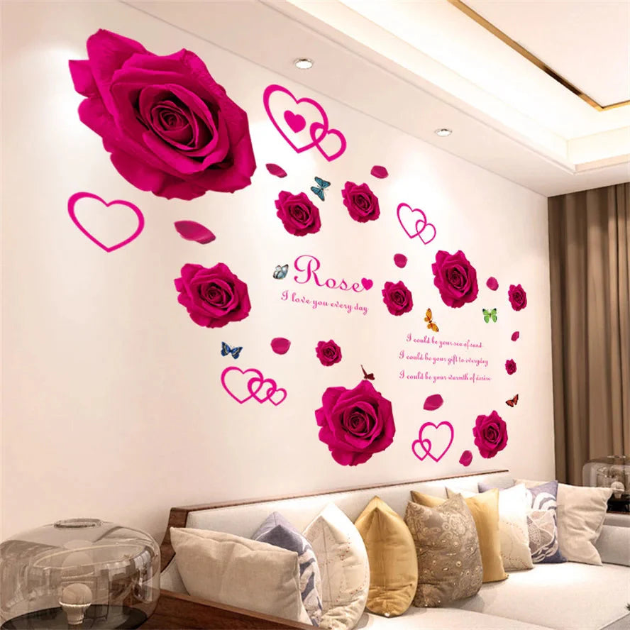 DIY Purple Lavender Living Room Wall Stickers Decoration