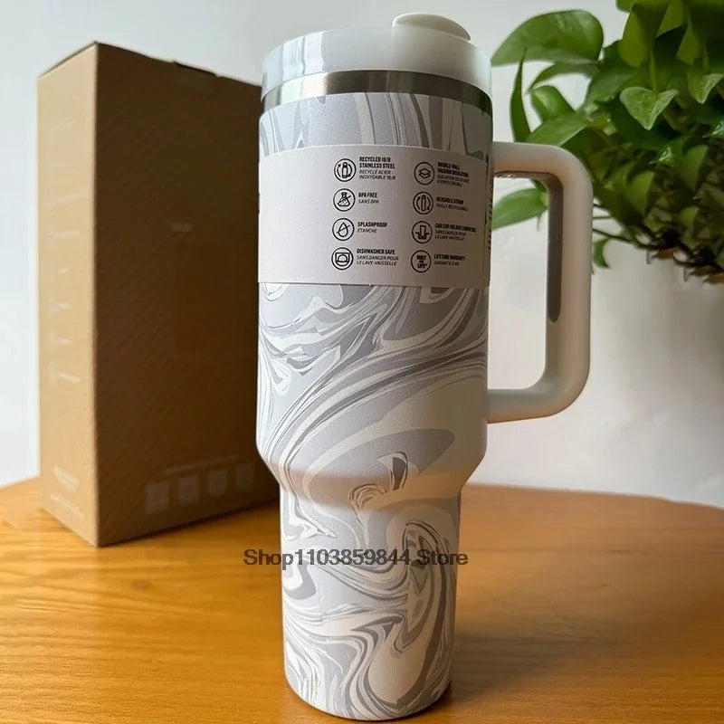 2025 new Large Capacity 40Oz Stainless Steel Vacuum Flask - Insulated Tumbler Cup with Lids and Straws, Perfect for Travel