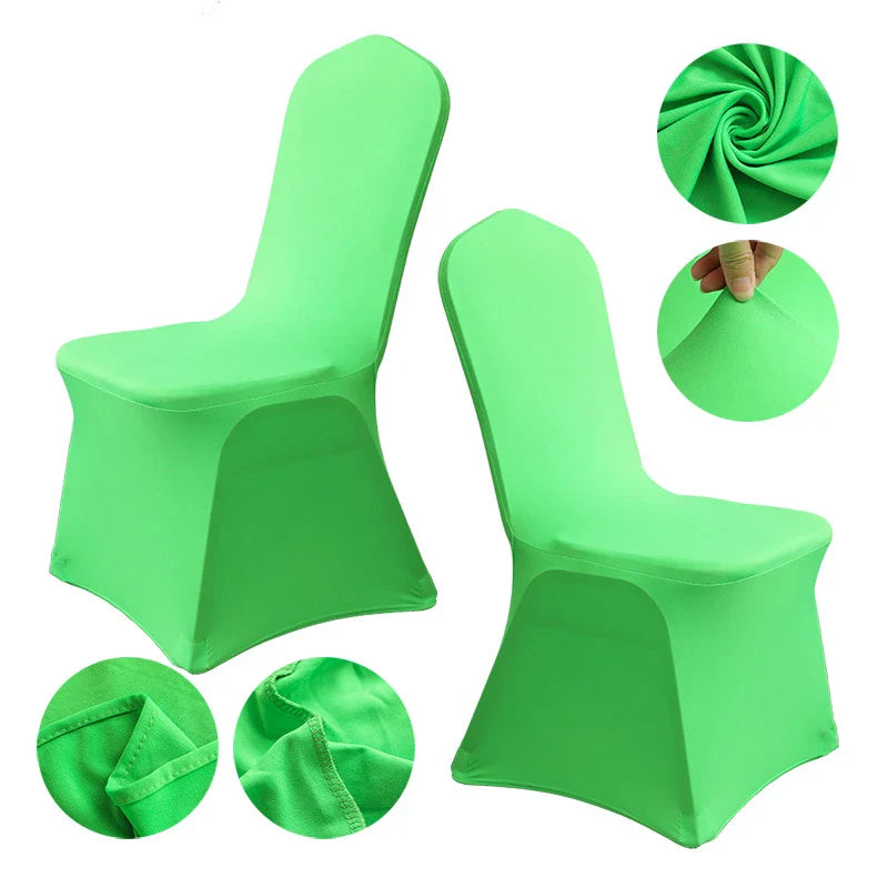 Grainbuds Wedding Dinning Chair Seat Covers High Stretch Solid Color Hotel Banquet Seat Cover Stretch Event Party Polyester Set