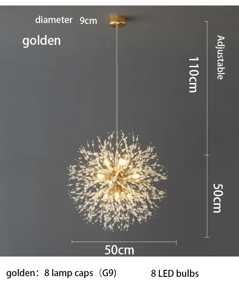 Modern Sky Star Fireball Crystal Pendant LED Lighting