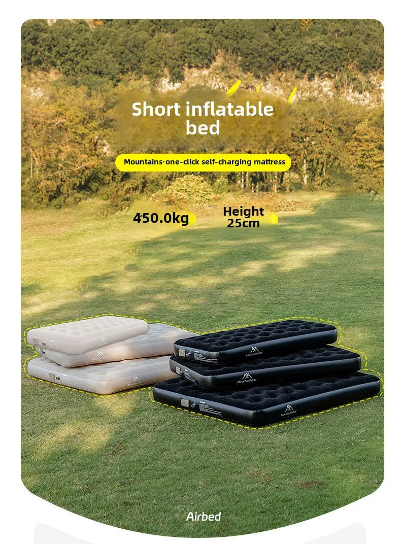 MOUNTAINHIKER 2025 Interior Air Mattress Glamping Mats PVC Inflatable Sleeping Mattress 1/3 Person Camping Bed Mat Built-in Pump