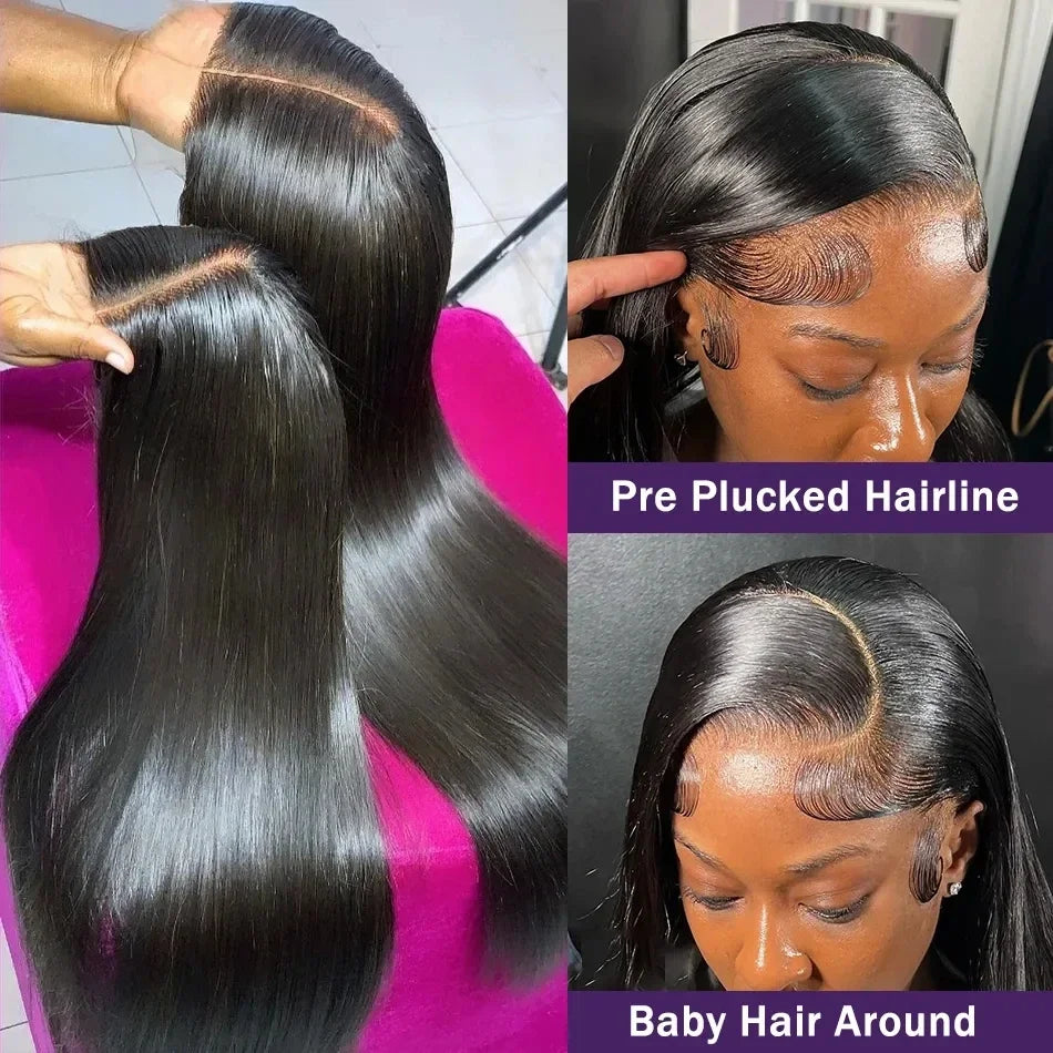 Straight 13x4 Lace Front Wigs Human Hair 13x6 Transparent Lace Frontal Wigs Human Hair PrePlucked 360Lace Wigs For Women Bling
