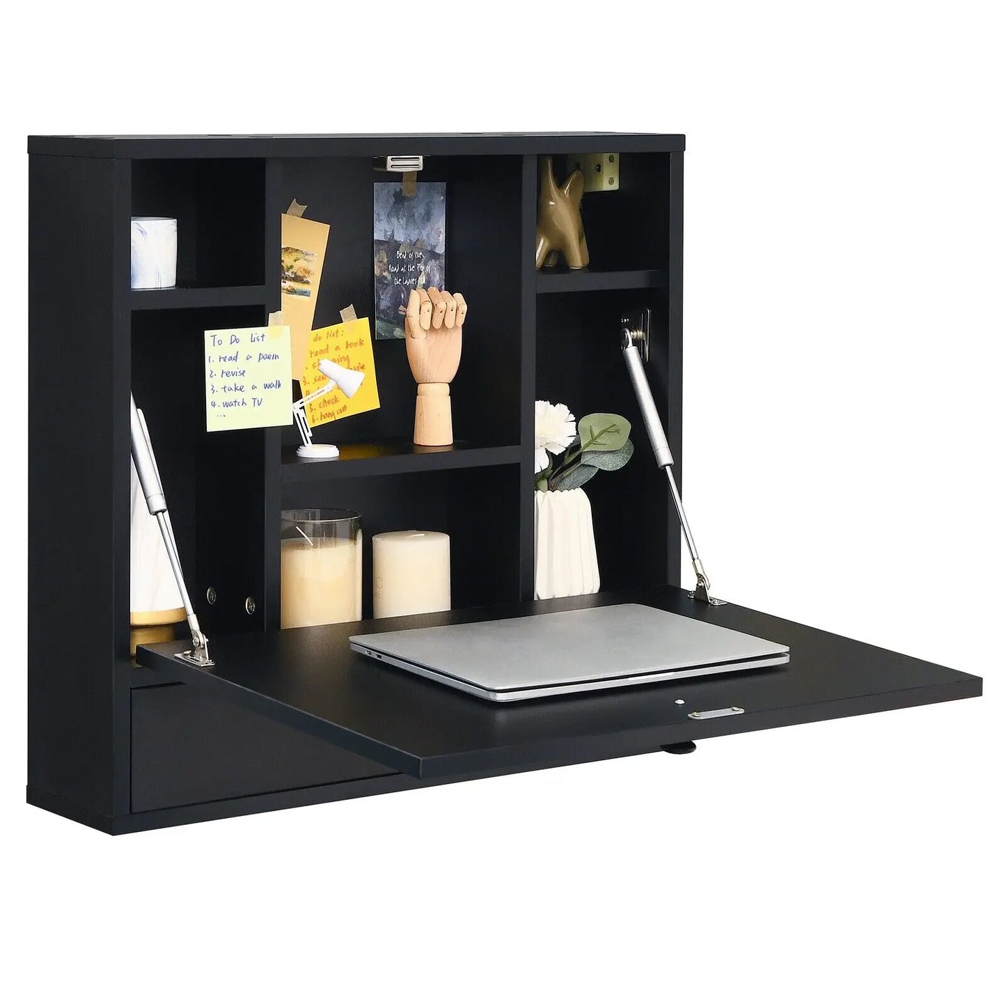 GOFLAME Wall-mounted Drop-leaf Table Folding Floating Laptop Desk Workstation Space Save