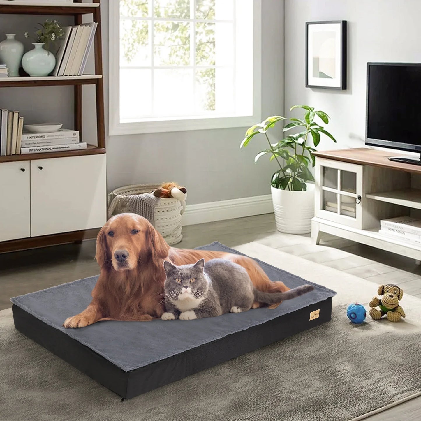 M L XL 2XL Dog Bed Jumbo Pet Orthopedic Bed Memory Foam Base Crate Mattess Cushion with Washable Cover Waterproof