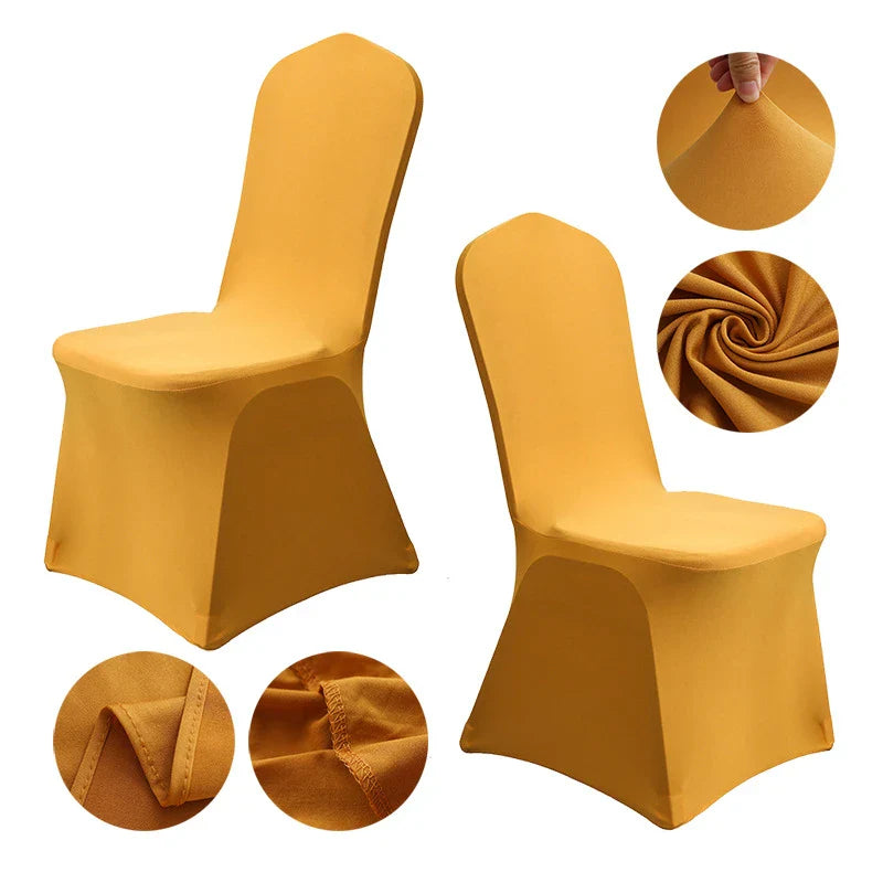 Grainbuds Wedding Dinning Chair Seat Covers High Stretch Solid Color Hotel Banquet Seat Cover Stretch Event Party Polyester Set