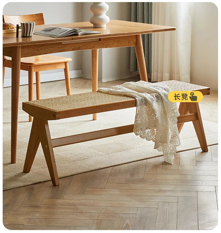 Japanese-Style Solid Wood Double-Door Rattan Shoe Cabinet Imported Oak Simple Modern Bedroom Storage Hall Entrance Cabinet