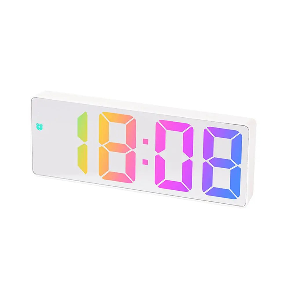 Led Mirror Digital Alarm Clock 12/24 Hours Adjustable Brightness