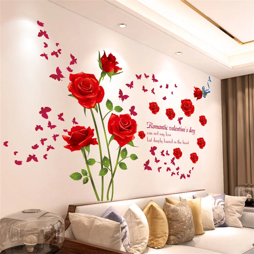 DIY Purple Lavender Living Room Wall Stickers Decoration