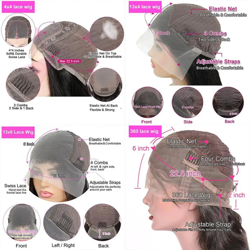 30 32 Inch Body Wave Human Hair Wigs 13x6 Hd Lace Front Wig human hair 13x4 360 Lace Frontal Wigs 4x4 Lace Closure Wig For Women
