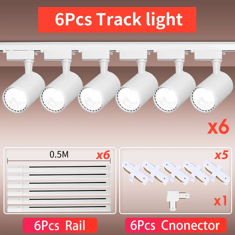 Whole Set 220V Led Track Light Fixture Rail Lighting System