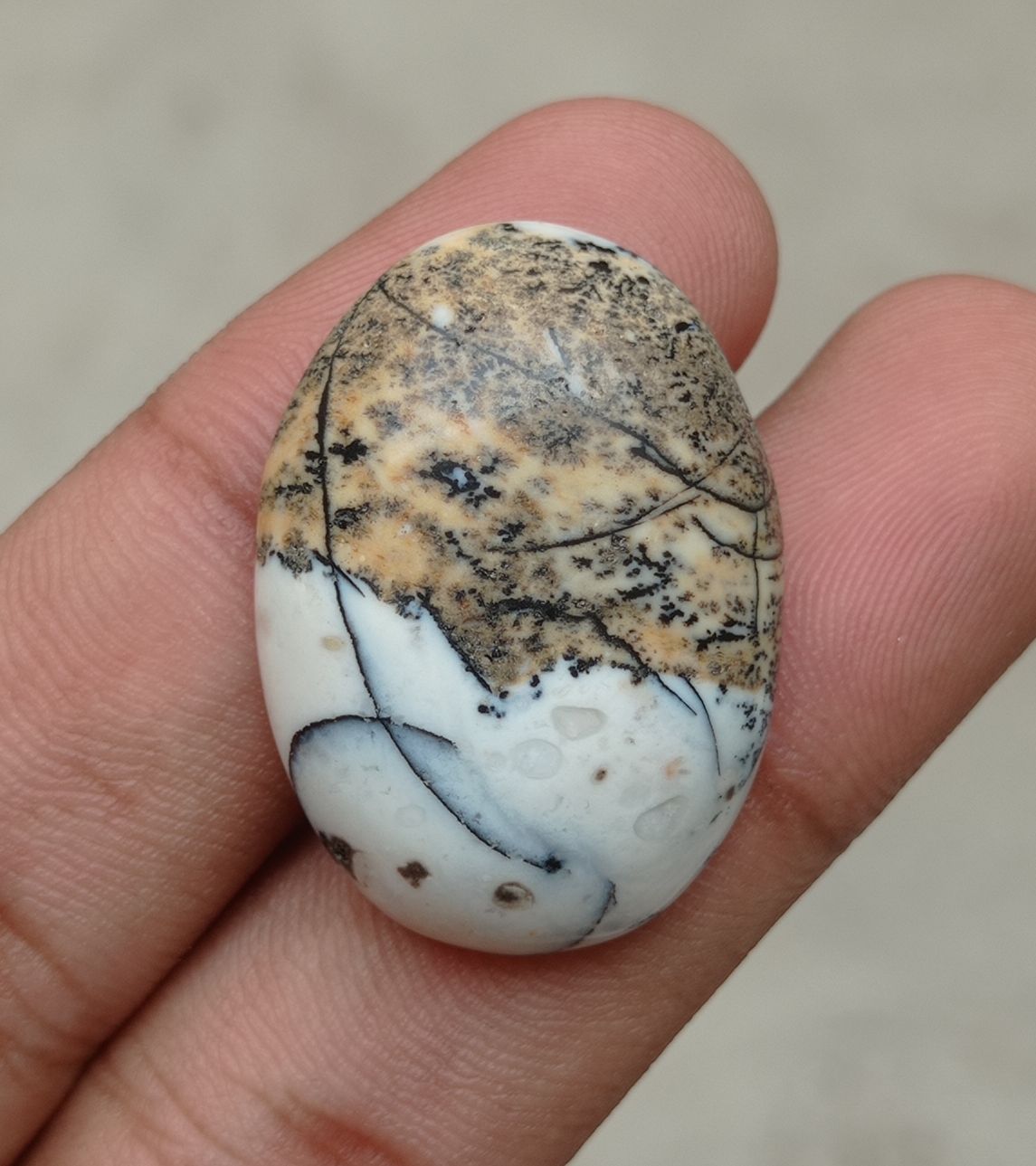 42.2ct Jasper - Scenic Jasper Cabochon - 32x23x7mm