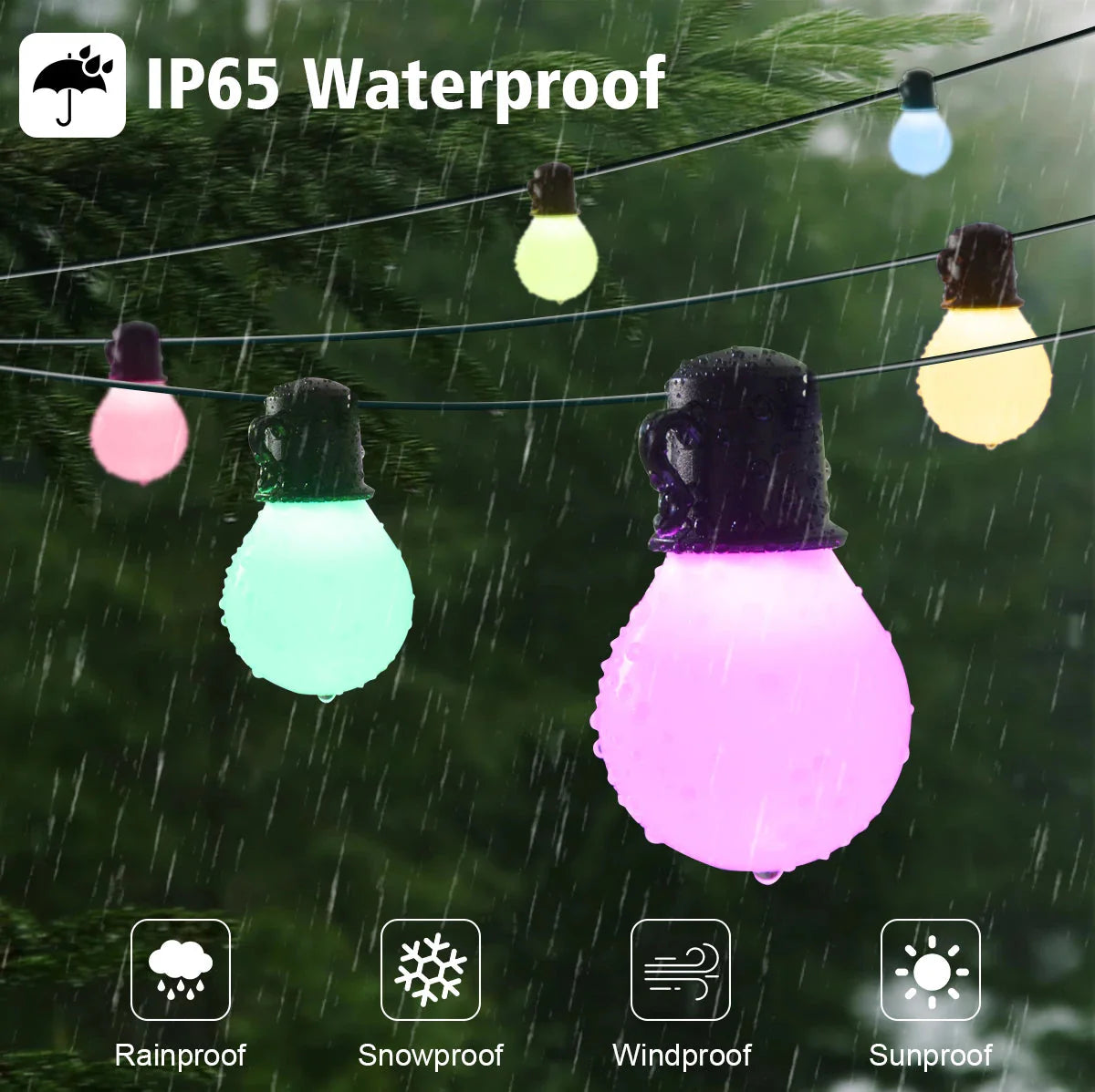 Smart WIFI G40 LED Bulb String Light USB 15M 25 Blubs Fairy Lights