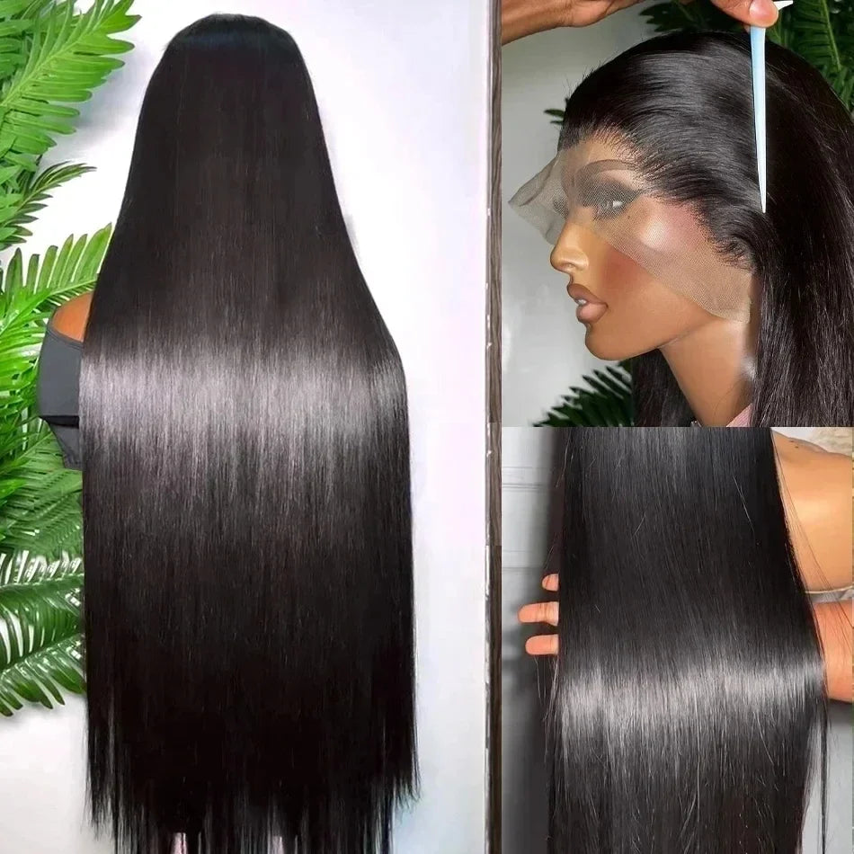 30 34 Inch 13x6 Lace Front Human Hair Wig Bone Straight Preplucked Brazilian 13x4 360 Lace Front Wig Human Hair Wigs For Women